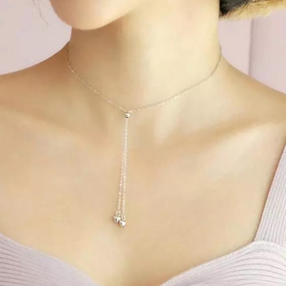 🌟 Sterling Silver 925 Adjustable Heart Necklace - Picture 4 of 5